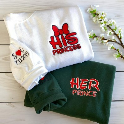 Personalised Couple Matching His and Her Embroidered Hoodie Honey Moon Hoodie