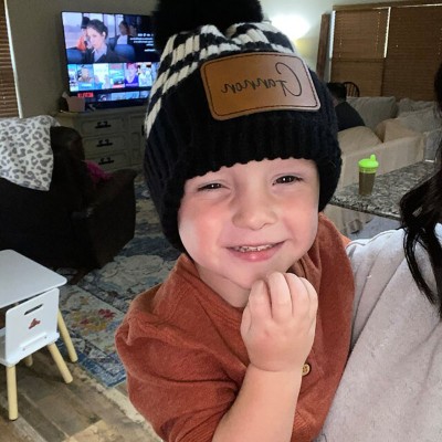 Personalised Checkered Kids Beanie Cold Weather Gift
