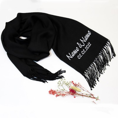Personalised Winter Scarf Couple Matching Scarves with Custom Names