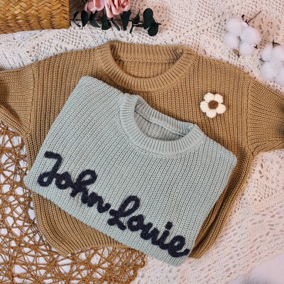 Personalised Baby Name Sweater Embroidered Children Sweatshirt