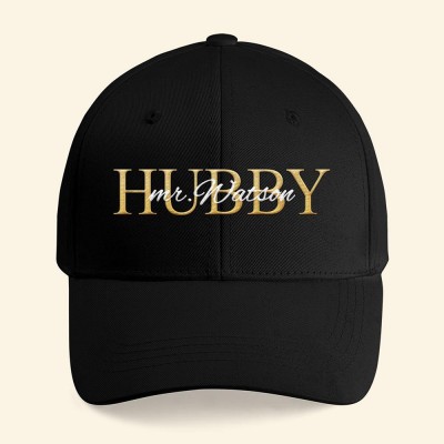 Custom Wifey Hubby last name Embroidered Cap