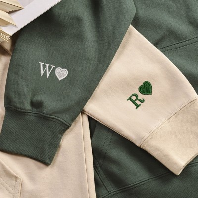 Custom Embroidered Couples Roman Numeral Hoodie Anniversary Valentines Day Gift