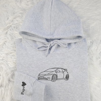 Custom Embroidered Car Sketch Hoodies