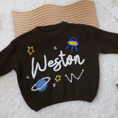 Custom Toddler Space Planet Sweater Outer Space Baby Sweater