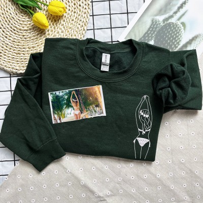 Custom Embroidered Spicy with Your Photo Sweatshirt Anniversary Valentine's Day Gift