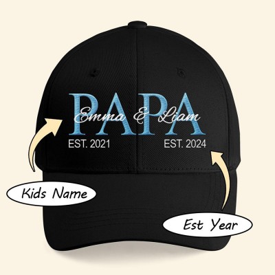 Custom Papa Mama Custom Last Name Embroidered Cap