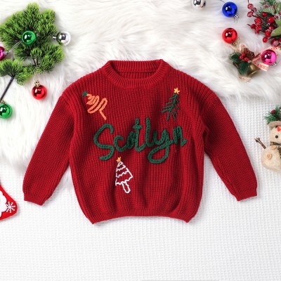 Personalised Baby's First Christmas Knitted Sweater