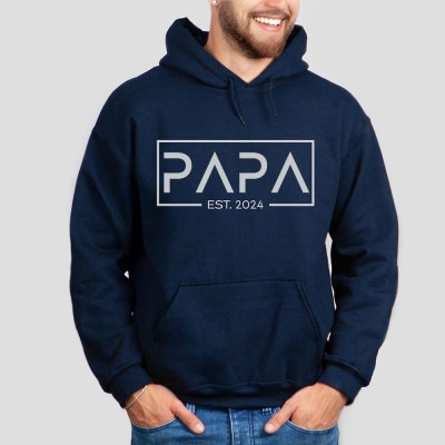 Personalised PAPA EST Sweatshirt with Kids' Names on Sleeve XMAS Gift