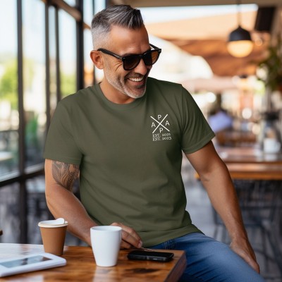Personalised DAD T-shirt with the Child's Names and EST XMAS Gift