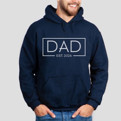 Personalised Dad EST Sweatshirt with Kids' Names on Sleeve XMAS Gift