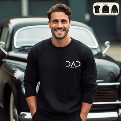 Personalised Dad EST Sweatshirt with Kids' Names on Sleeve XMAS Gift