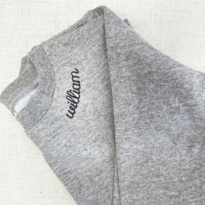 Personalised Toddler Neckline Collar Embroidered Sweatshirt Kids