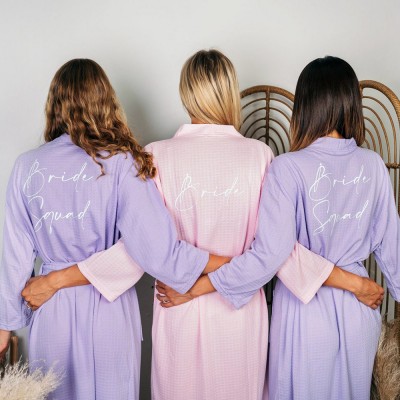 Personalised Soft Waffle Knit Bridesmaid Robes for Women