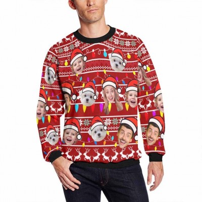Custom Ugly Christmas Sweater Family Crewneck Sweatshirt Christmas Gift