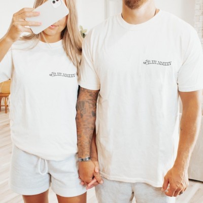 Personalised Roman Numerals T-Shirt  Anniversary Valentine's Day Gift