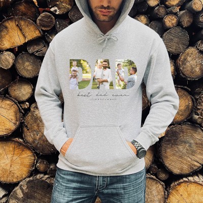 Custom Photo on Hoodie Funny Dad Hoodies Fathers Day Gift