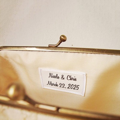 Personalised Lace Ivory Bridal Clutch Vintage Inspired Clutch for Wedding