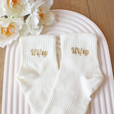 Personalised Embroidery Couple Socks Valentines Day Couple Lover Gifts