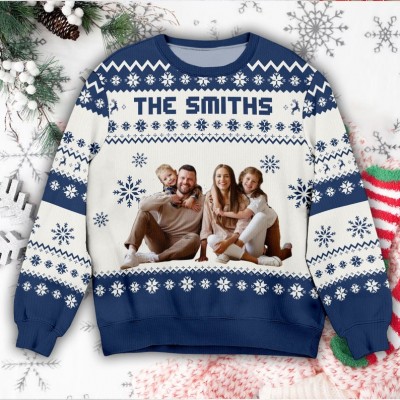 Personalised Face Christmas Ugly Sweater Family Photo Ugly Sweater Ugly Christmas Pattern