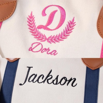 Personalised Travel Bags with Name Embroidered Duffel Bag Canvas Travel Bags
