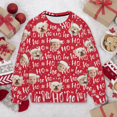 Custom Ugly Christmas Sweater Family Crewneck Sweatshirt Christmas Gift